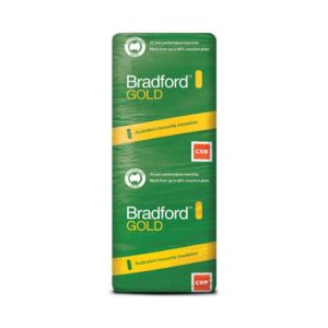 Bradford Gold batt insulation product packaging by CSR