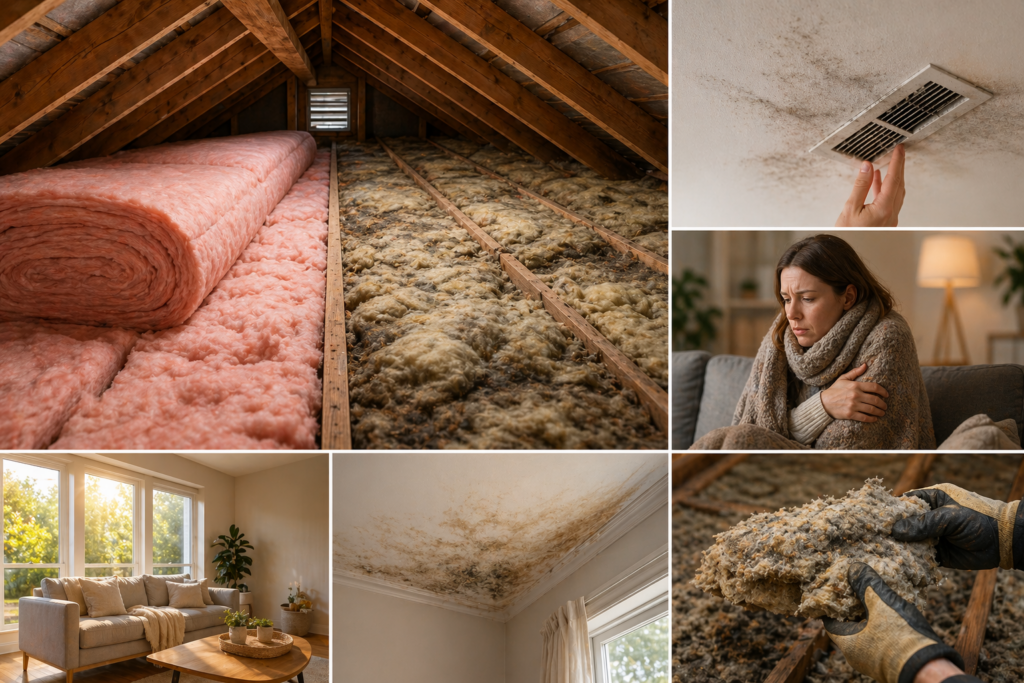 image showing insulation and damage caused by not installing or changing
